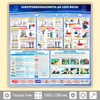Стенд «Электробезопасность до 1000 вольт» (EB-01-GOLD)